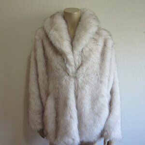 WILD FABLE White & Gray Faux Fur Long Sleeve S Jacket - Flaw